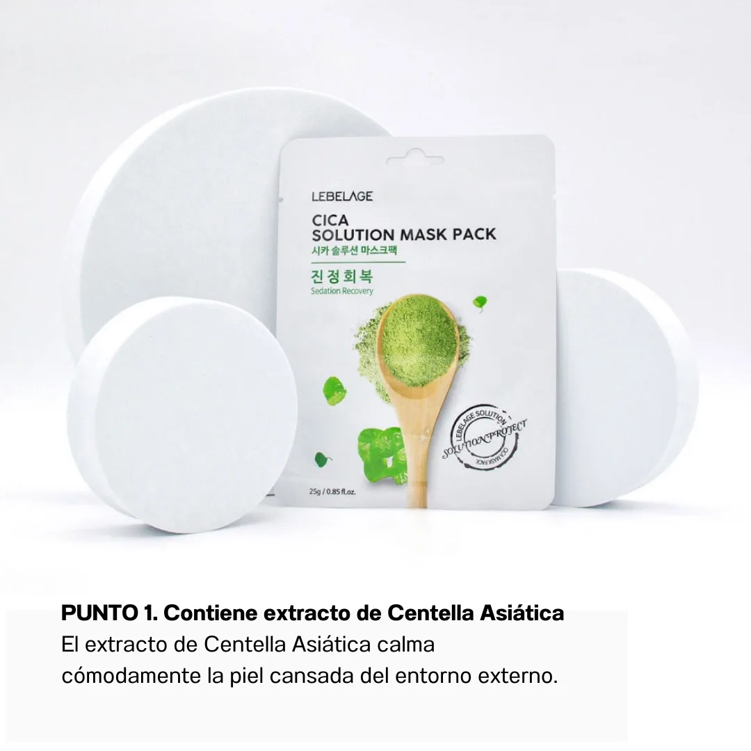 CICA Solution Mask Pack / Mascarilla de Centella Asiática - Imagen 2