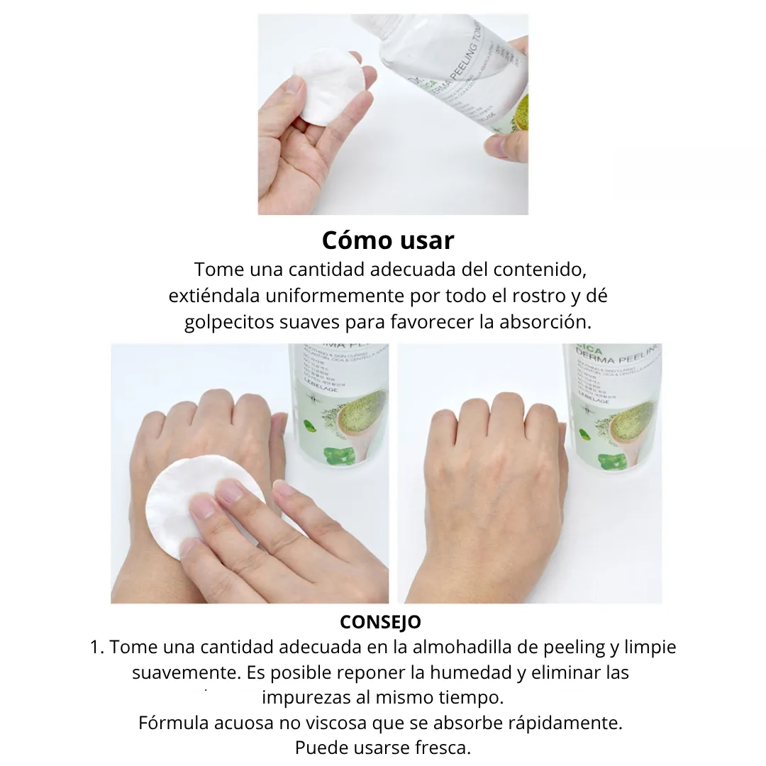 Dr. CICA Derma Peeling Toner / Tónico Exfoliante Dr. CICA Derma (Centella Asiática) - Imagen 3