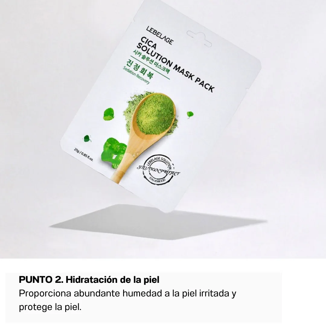 CICA Solution Mask Pack / Mascarilla de Centella Asiática - Imagen 3